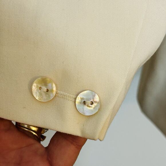 Betty Barclay Blazer Size 12 Cream Longline Jacket Wool Blend - Picture 5 of 9